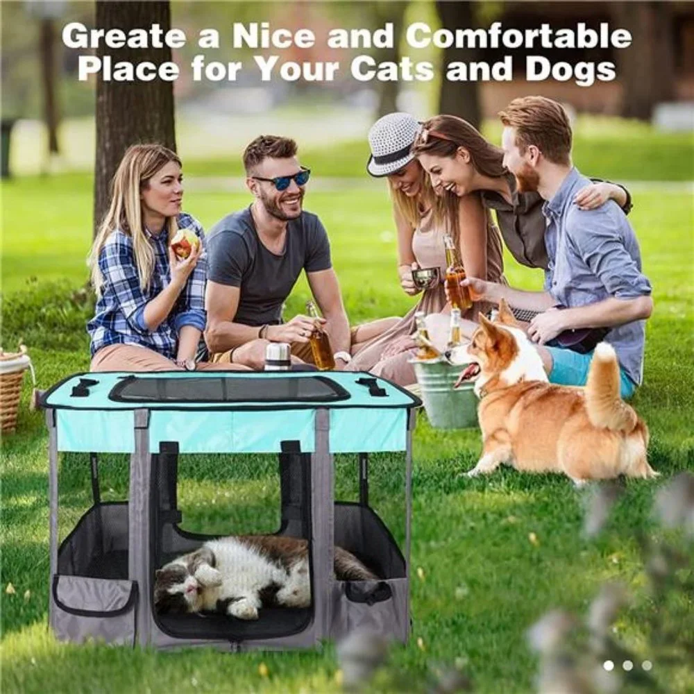Pet Playpen, Foldable Dog Cat Playpens for Small Animals + Free Carrying Case